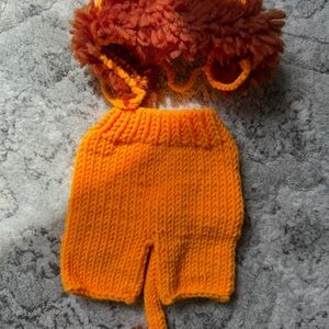 Orange Knit Lion Costume for Kids